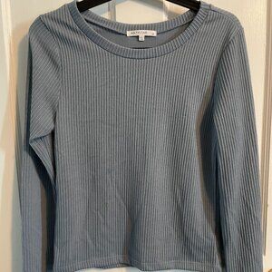 blue ribbed long sleeve